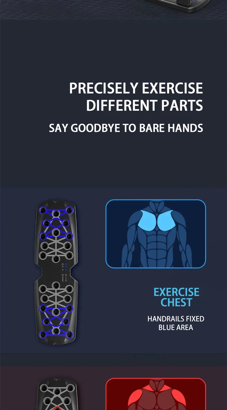 Ensemble de planche de push-up portable, barre multifonctionnelle, équipement de fitness pliable, entraînement de la poitrine, de l'abdomen, des bras et du dos