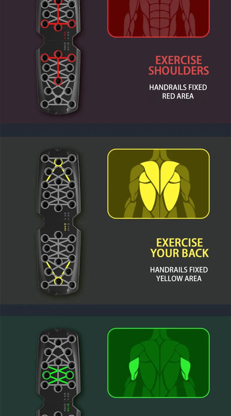 Ensemble de planche de push-up portable, barre multifonctionnelle, équipement de fitness pliable, entraînement de la poitrine, de l'abdomen, des bras et du dos