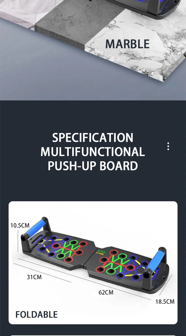 Ensemble de planche de push-up portable, barre multifonctionnelle, équipement de fitness pliable, entraînement de la poitrine, de l'abdomen, des bras et du dos