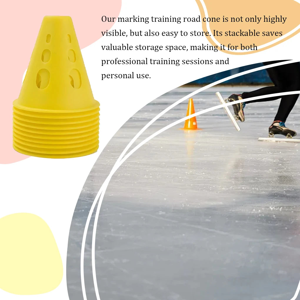 Solution de contrôle de la circulation de cône de route d'entraînement de marquage en plastique de 10 pièces pour l'entraînement de football et le stade rose