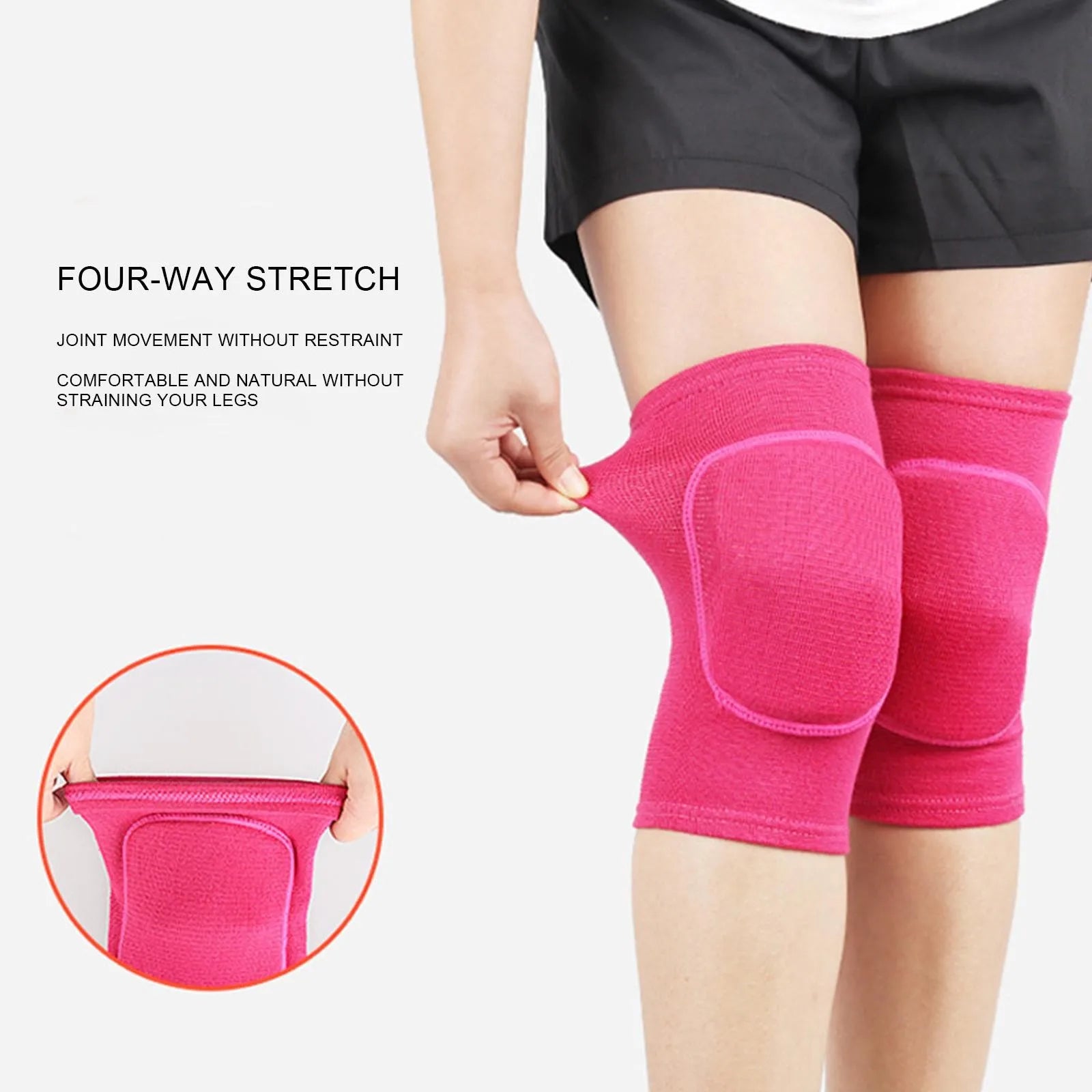 Genouillères de Compression élastiques pour sport, 2 pièces, protection du genou, éponge épaisse, Support pour la danse, l'entraînement