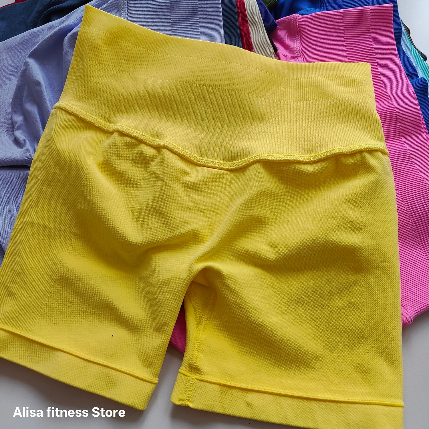 Shorts de yoga taille haute d'été, contrôle du ventre, shorts de fitness sans couture, shorts de course sexy, pantalon de fitness, leggings de yoga de couleur unie