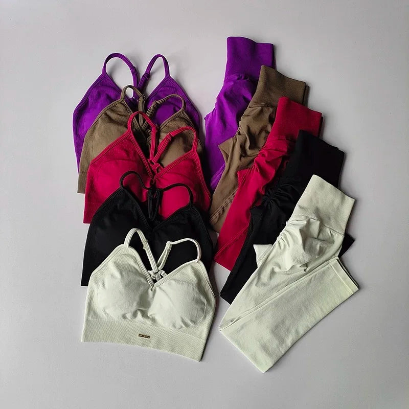 Combinaison de sport pour femme Peach à taille haute et effet push-up, résistante aux chocs, pour le yoga, la course et le style