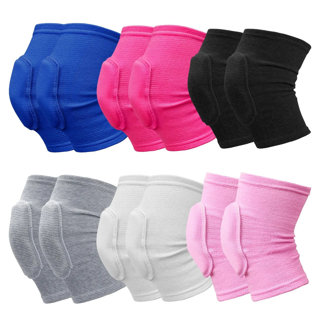 Genouillères de Compression élastiques pour sport, 2 pièces, protection du genou, éponge épaisse, Support pour la danse, l'entraînement