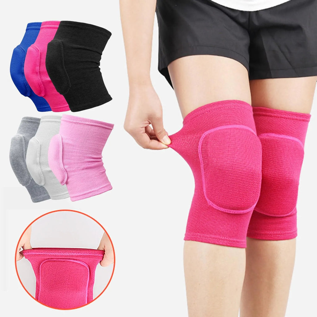 Genouillères de Compression élastiques pour sport, 2 pièces, protection du genou, éponge épaisse, Support pour la danse, l'entraînement