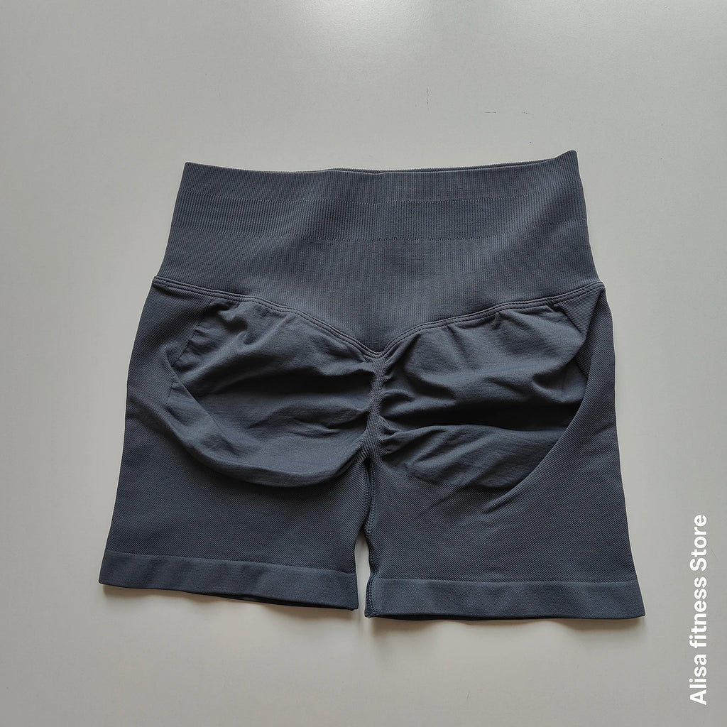 Shorts de yoga taille haute d'été, contrôle du ventre, shorts de fitness sans couture, shorts de course sexy, pantalon de fitness, leggings de yoga de couleur unie