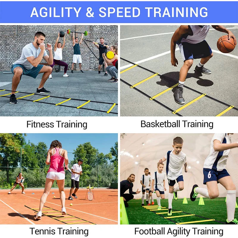 Échelles d'agilité en nylon pour l'entraînement de vitesse et le sport, sangles d'agilité, équipement d'échelle d'énergie pour l'entraînement de football, flexibilité