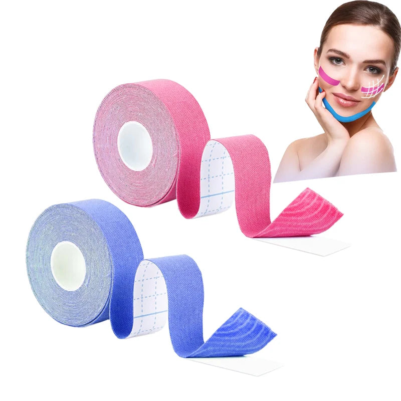 2 pièces ruban de kinésiologie de beauté ruban Anti-rides ruban de kinésiologie 2 cm pour la peau du visage ruban Anti-âge pour les rides lifting du visage