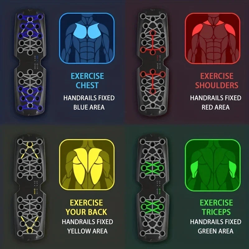 Ensemble de planche de push-up portable, barre multifonctionnelle, équipement de fitness pliable, entraînement de la poitrine, de l'abdomen, des bras et du dos