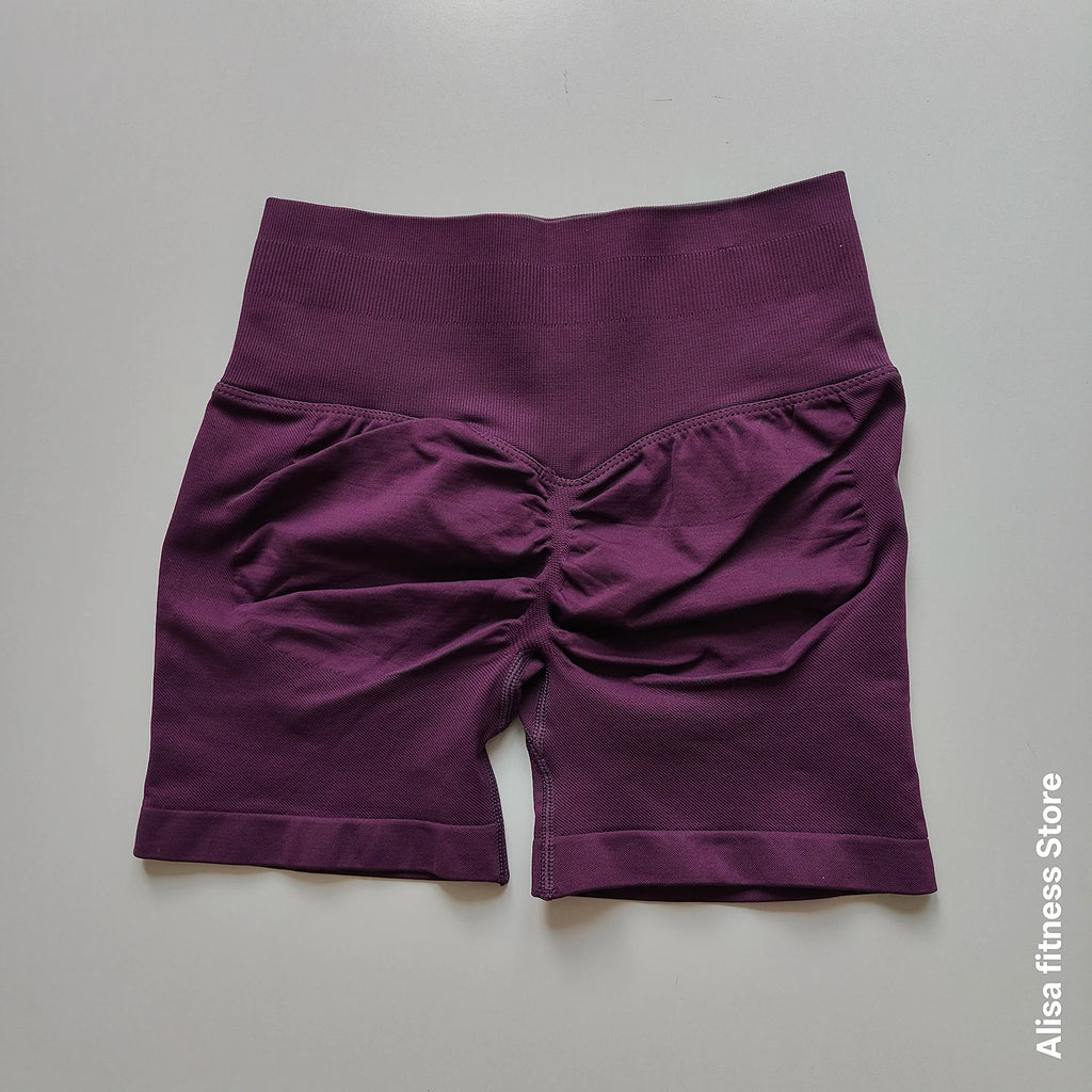 Shorts de yoga taille haute d'été, contrôle du ventre, shorts de fitness sans couture, shorts de course sexy, pantalon de fitness, leggings de yoga de couleur unie