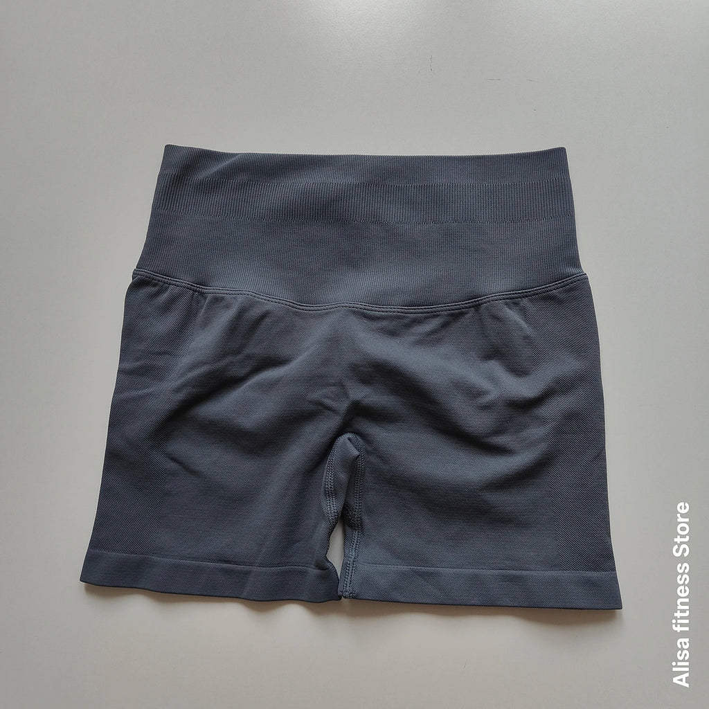 Shorts de yoga taille haute d'été, contrôle du ventre, shorts de fitness sans couture, shorts de course sexy, pantalon de fitness, leggings de yoga de couleur unie