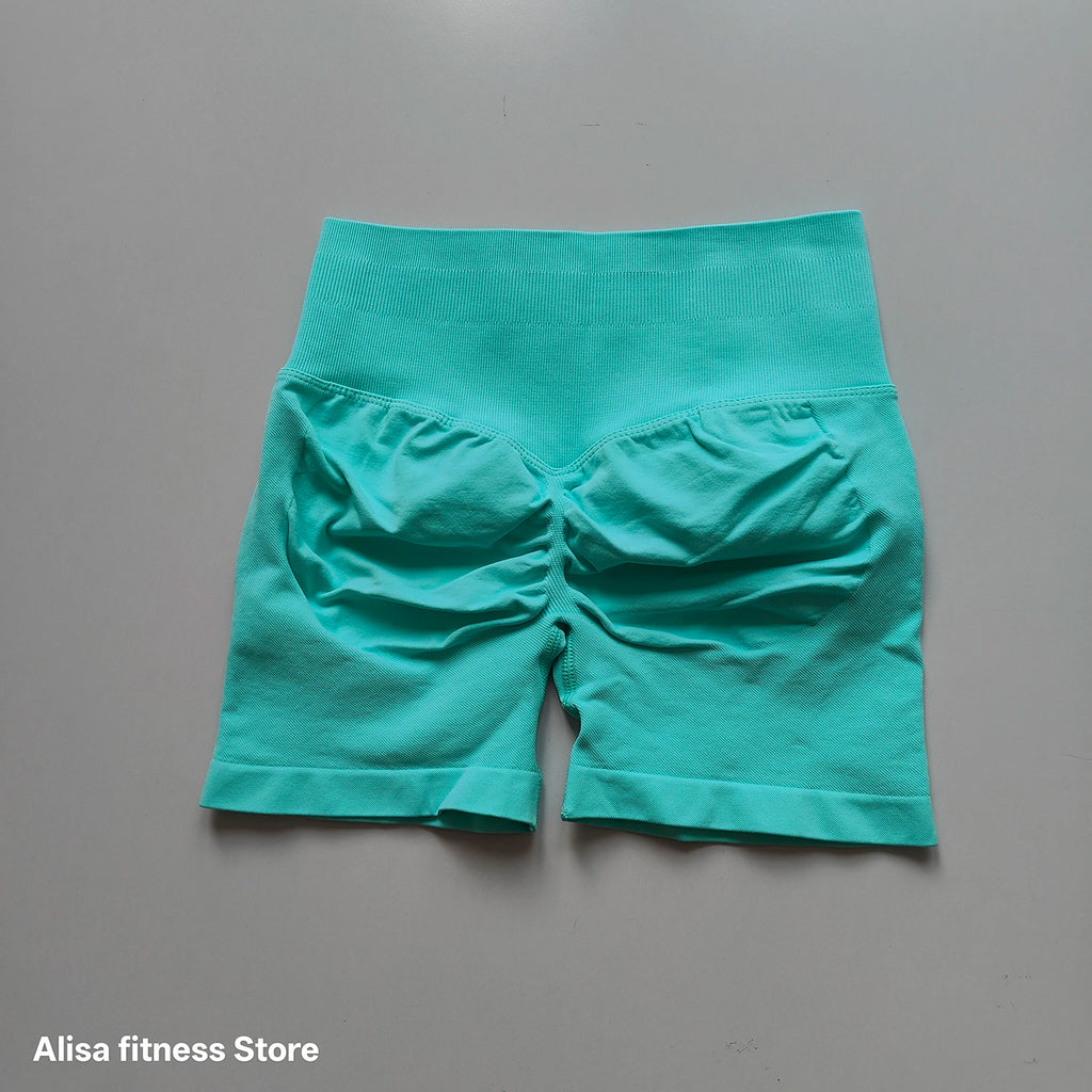 Shorts de yoga taille haute d'été, contrôle du ventre, shorts de fitness sans couture, shorts de course sexy, pantalon de fitness, leggings de yoga de couleur unie