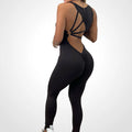 Combinaison de yoga en nylon pour femme, vêtements d'entraînement, barboteuse de fitness, vêtements de sport rembourrés, Scrunch Butt, 1 pièce