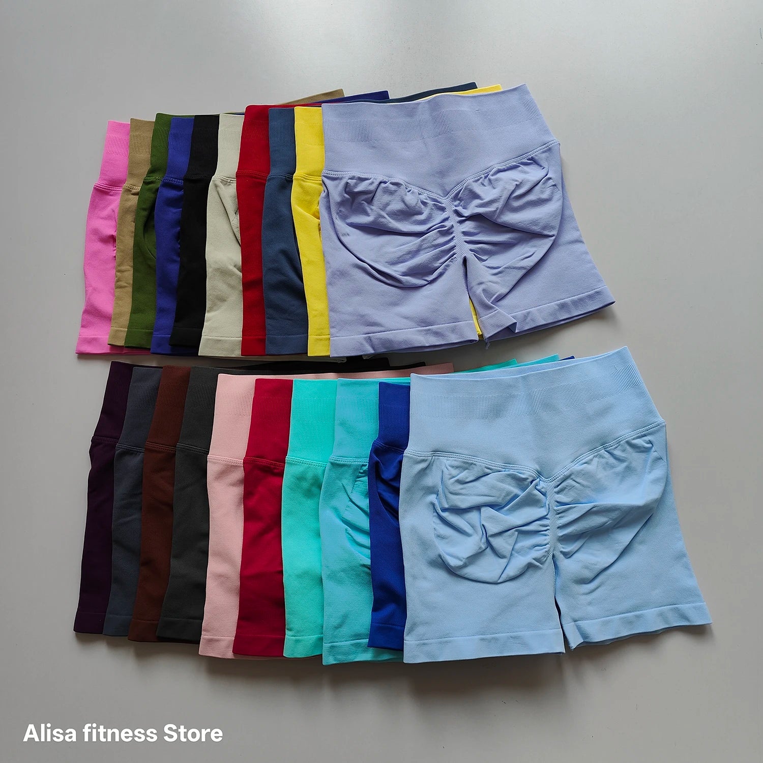 Shorts de yoga taille haute d'été, contrôle du ventre, shorts de fitness sans couture, shorts de course sexy, pantalon de fitness, leggings de yoga de couleur unie