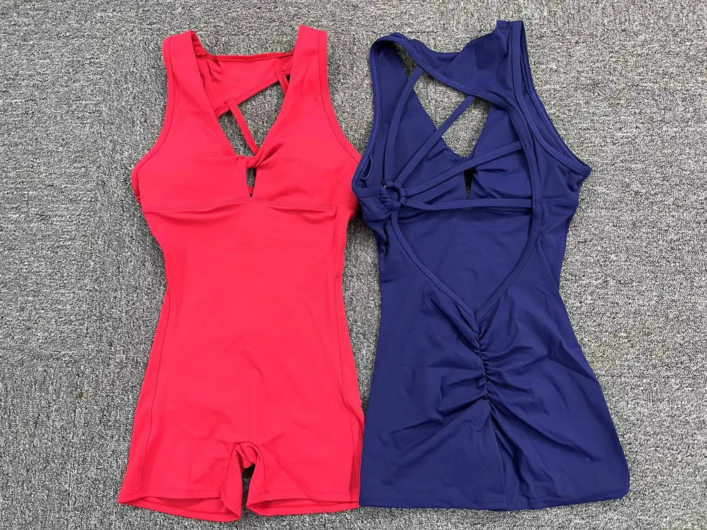 Ccombinaison sport femme, combinaison de gymnastique dos nu pour femmes, salopette de sport, vêtements d'entraînement de yoga pour femmes, ensemble de vêtements de fitness, combinaison de batterie