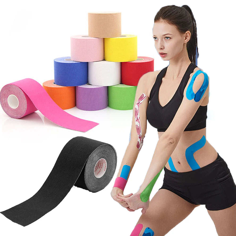 Bande Adhésive artificiel astique en Coton pour Kinésiologie, Bandage Musculaire, dehors, Blessure de Souche, Genou, Autocollants d'Instituts Oto