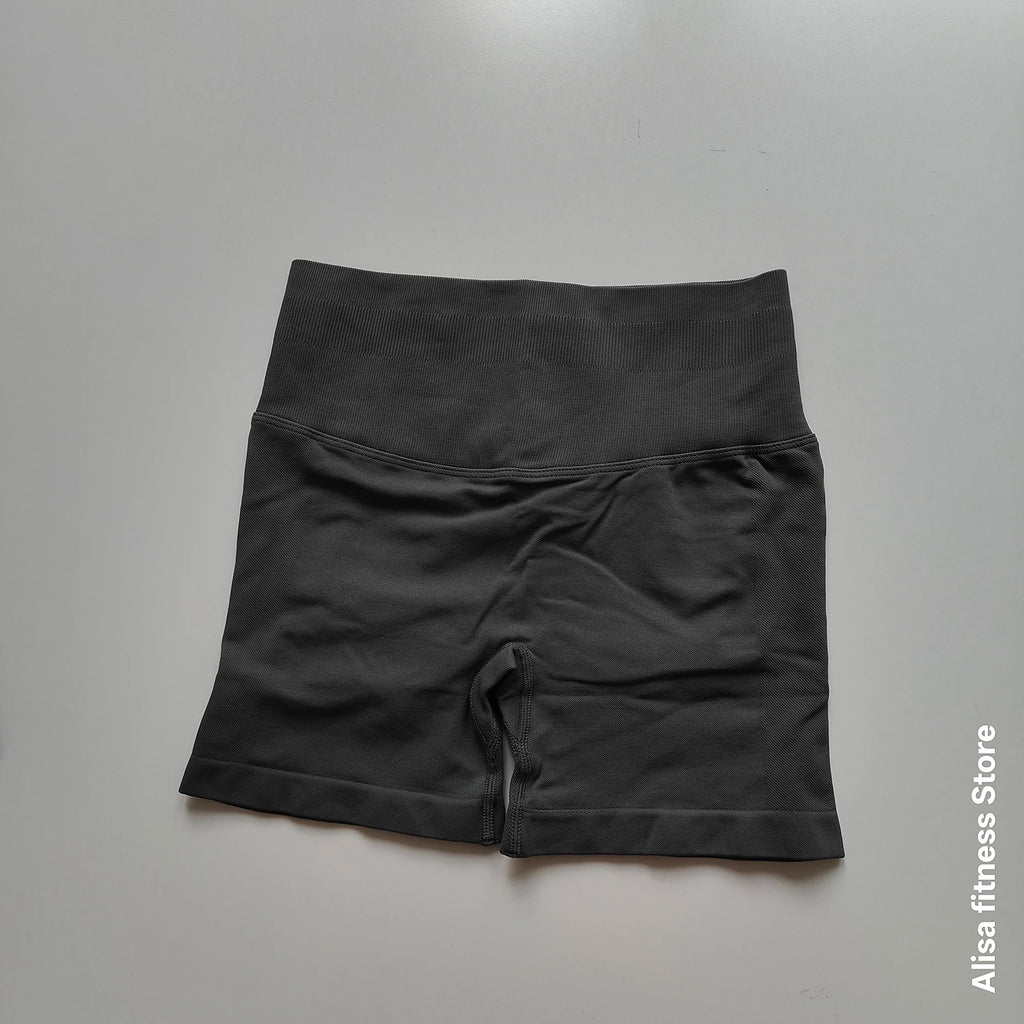 Shorts de yoga taille haute d'été, contrôle du ventre, shorts de fitness sans couture, shorts de course sexy, pantalon de fitness, leggings de yoga de couleur unie