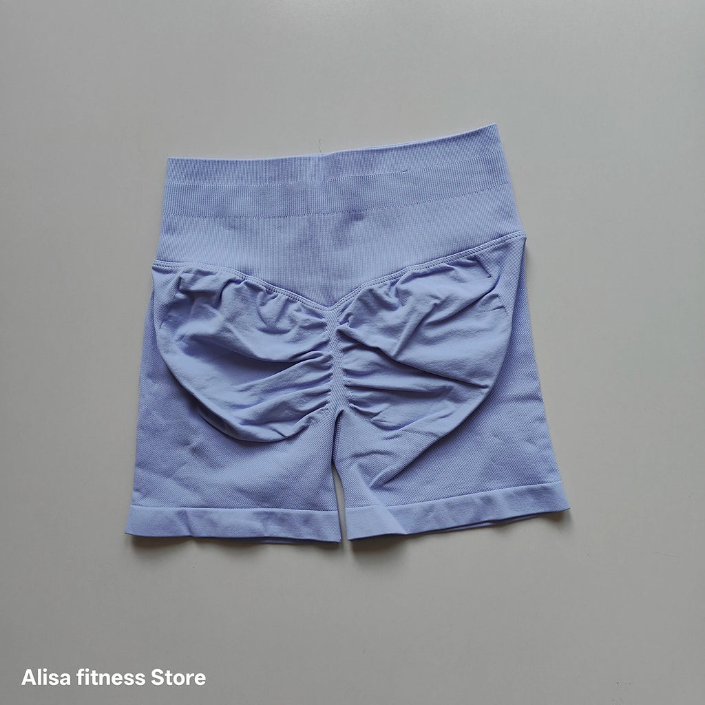 Shorts de yoga taille haute d'été, contrôle du ventre, shorts de fitness sans couture, shorts de course sexy, pantalon de fitness, leggings de yoga de couleur unie