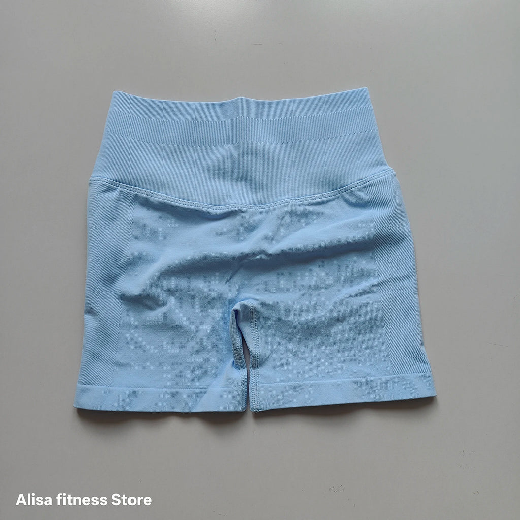 Shorts de yoga taille haute d'été, contrôle du ventre, shorts de fitness sans couture, shorts de course sexy, pantalon de fitness, leggings de yoga de couleur unie