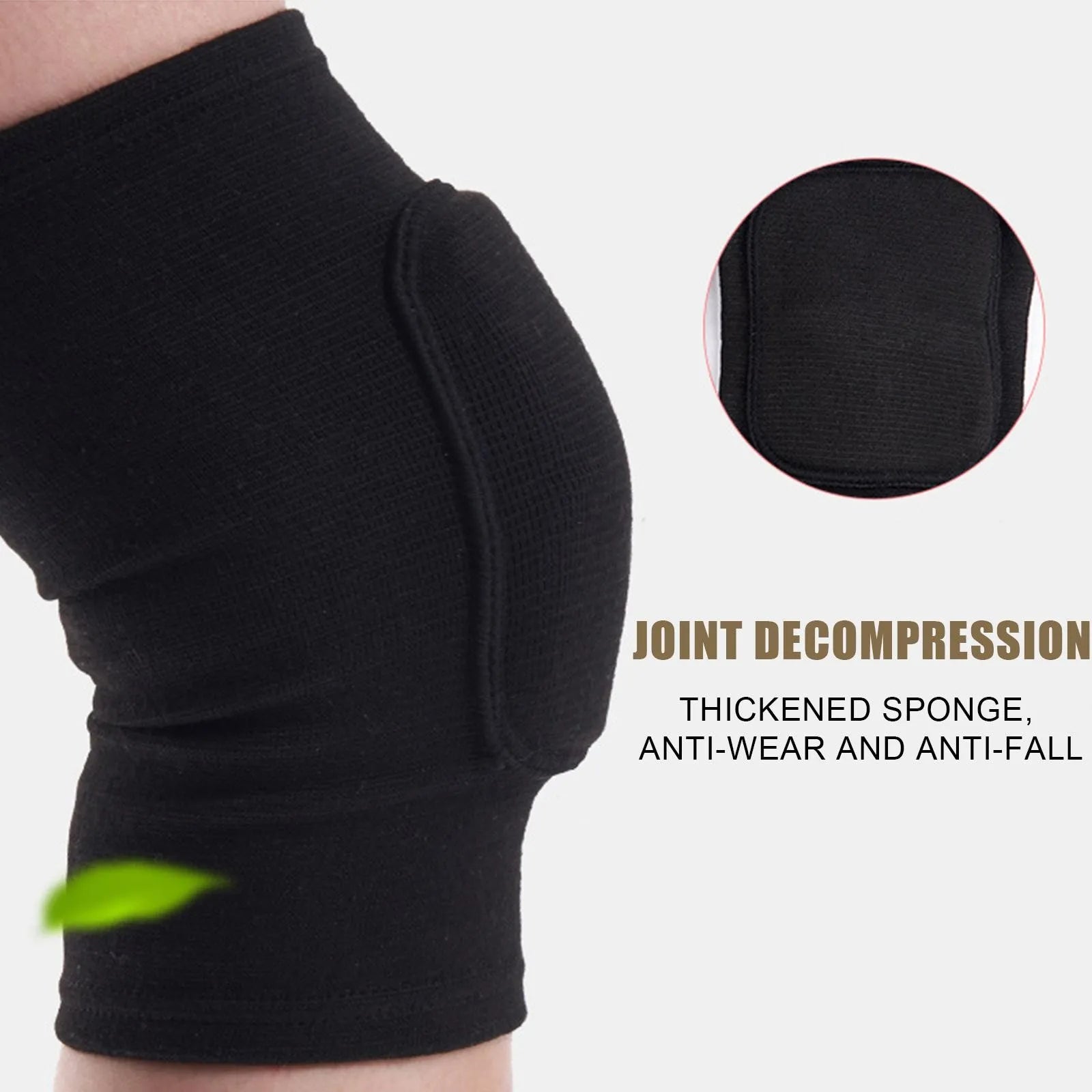 Genouillères de Compression élastiques pour sport, 2 pièces, protection du genou, éponge épaisse, Support pour la danse, l'entraînement