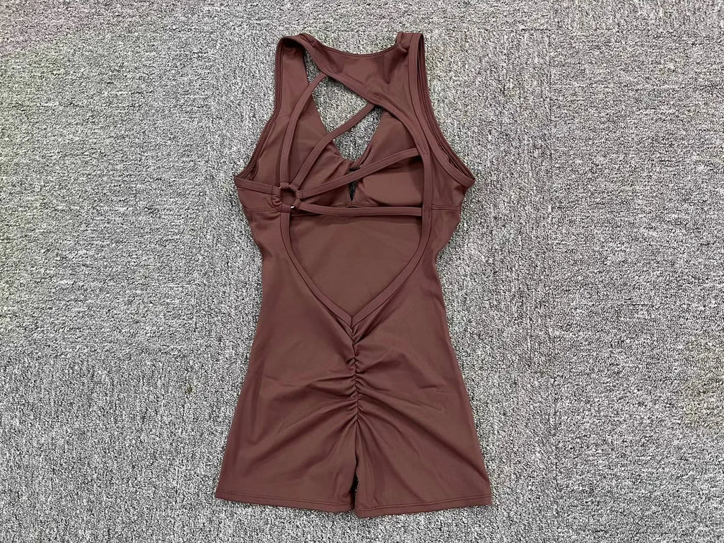Ccombinaison sport femme, combinaison de gymnastique dos nu pour femmes, salopette de sport, vêtements d'entraînement de yoga pour femmes, ensemble de vêtements de fitness, combinaison de batterie