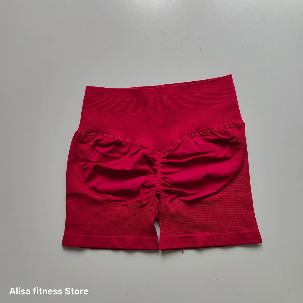 Shorts de yoga taille haute d'été, contrôle du ventre, shorts de fitness sans couture, shorts de course sexy, pantalon de fitness, leggings de yoga de couleur unie
