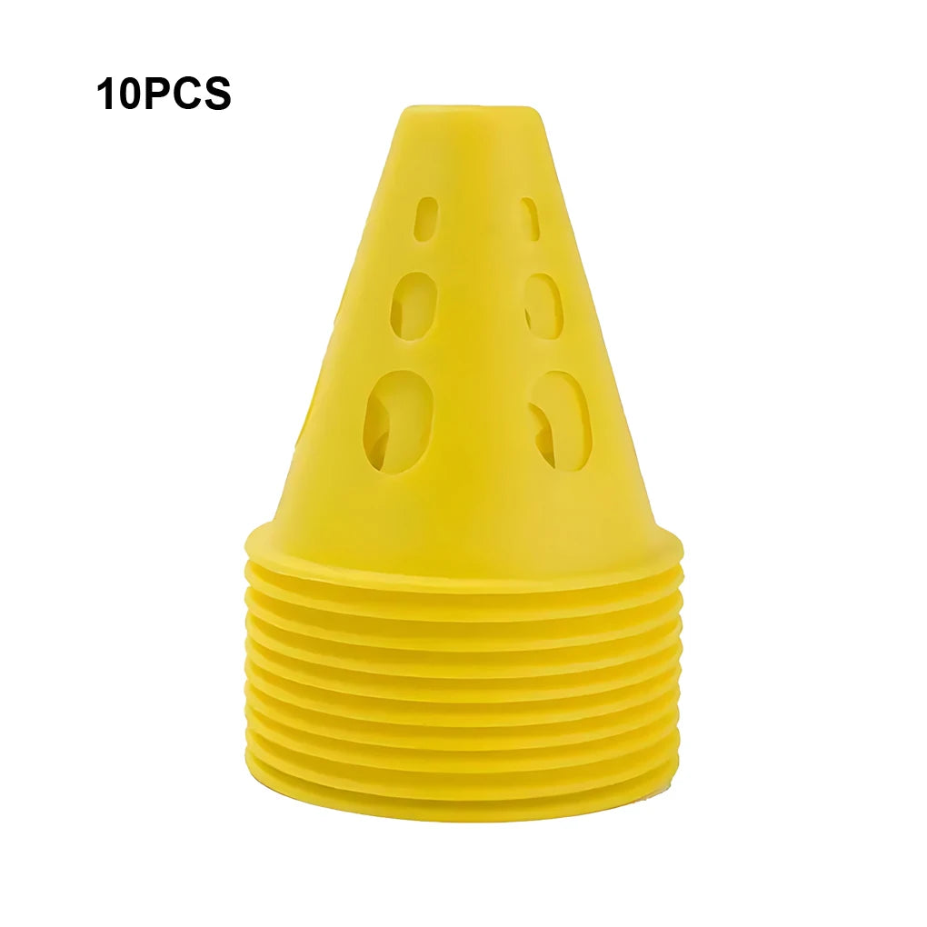 Solution de contrôle de la circulation de cône de route d'entraînement de marquage en plastique de 10 pièces pour l'entraînement de football et le stade rose