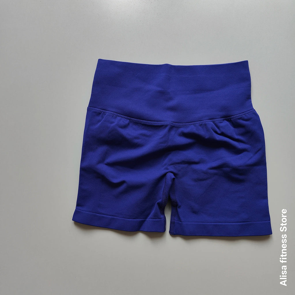 Shorts de yoga taille haute d'été, contrôle du ventre, shorts de fitness sans couture, shorts de course sexy, pantalon de fitness, leggings de yoga de couleur unie