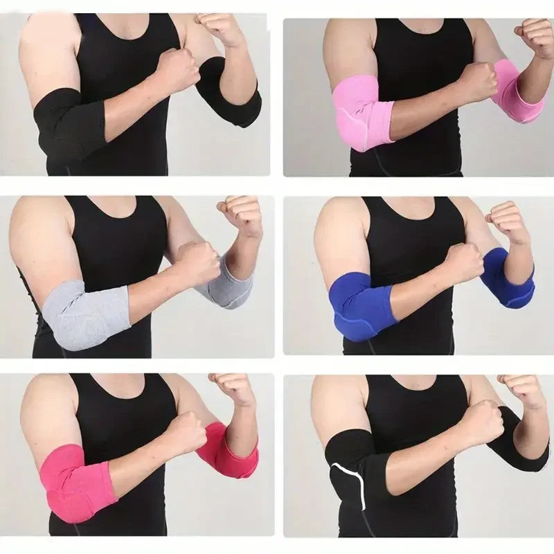 Attelles de coude respirantes en éponge épaisse, 2 pièces, manchon de Compression pour le Sport, volley-ball, basket-ball, soulagement de la douleur, Support de coude