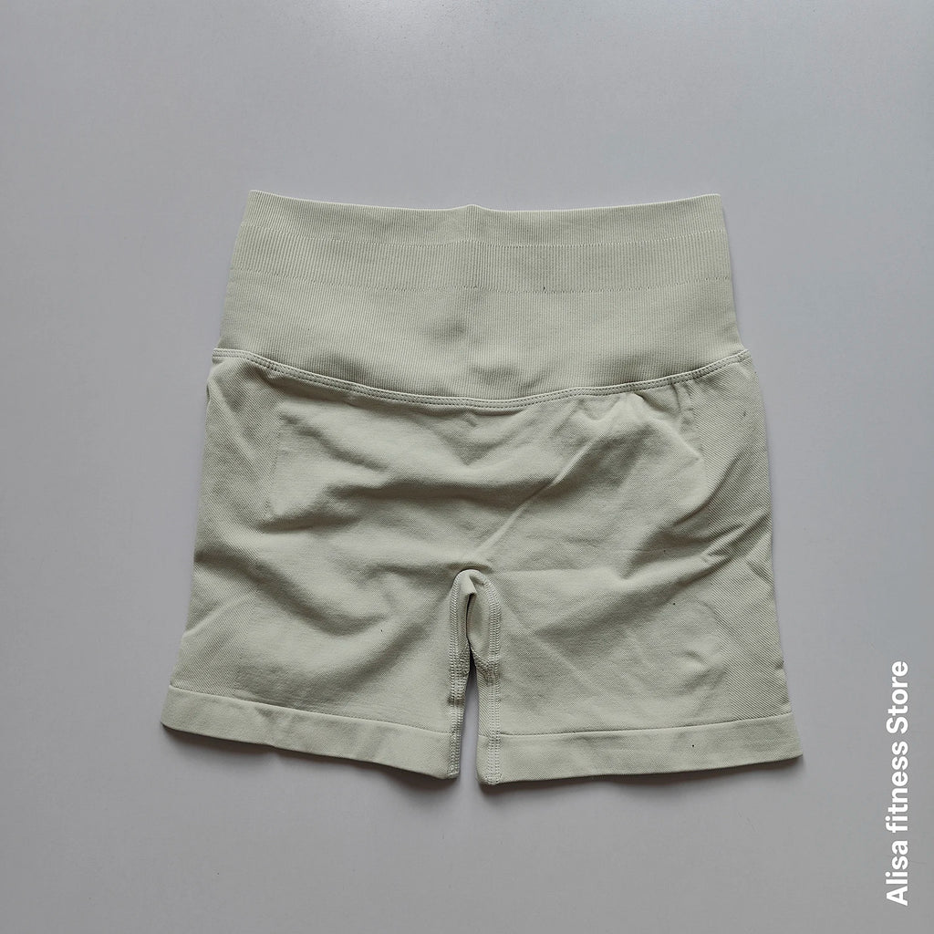 Shorts de yoga taille haute d'été, contrôle du ventre, shorts de fitness sans couture, shorts de course sexy, pantalon de fitness, leggings de yoga de couleur unie