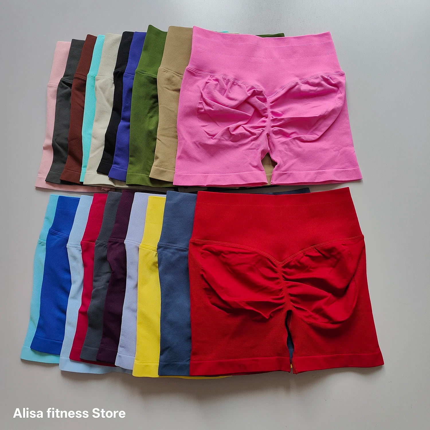 Shorts de yoga taille haute d'été, contrôle du ventre, shorts de fitness sans couture, shorts de course sexy, pantalon de fitness, leggings de yoga de couleur unie