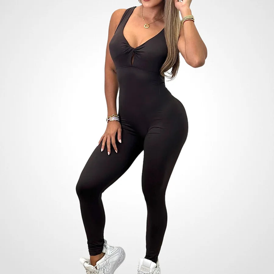 Combinaison de yoga en nylon pour femme, vêtements d'entraînement, barboteuse de fitness, vêtements de sport rembourrés, Scrunch Butt, 1 pièce
