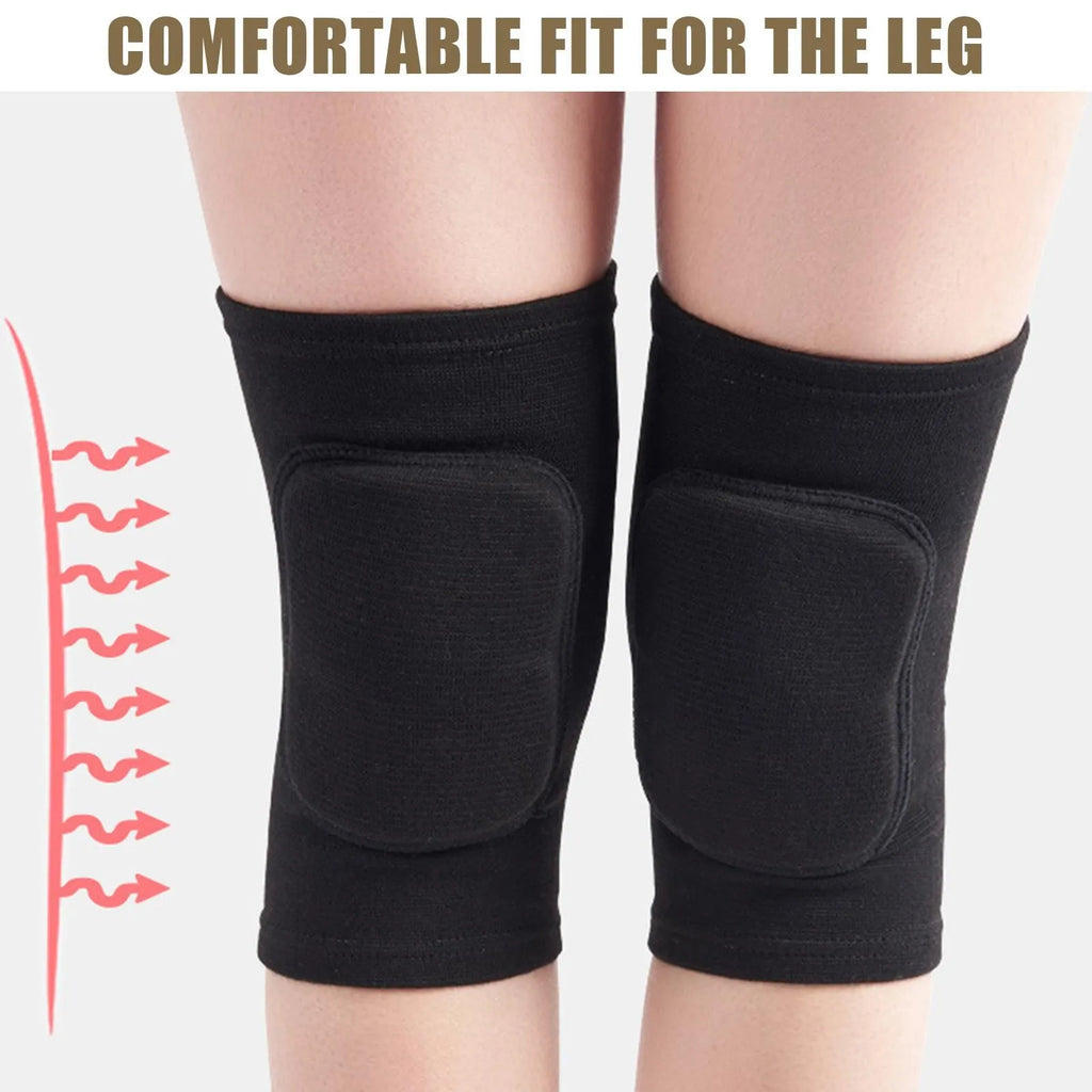 Genouillères de Compression élastiques pour sport, 2 pièces, protection du genou, éponge épaisse, Support pour la danse, l'entraînement