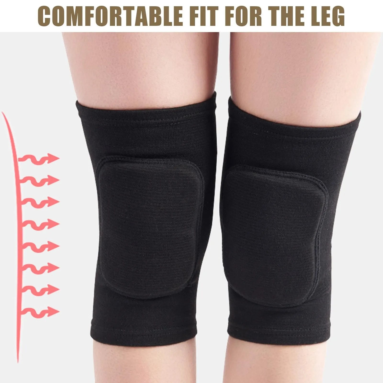 Genouillères de Compression élastiques pour sport, 2 pièces, protection du genou, éponge épaisse, Support pour la danse, l'entraînement
