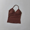Ensemble de soutien-gorge et short de sport sexy à col halter, dos élégant, taille haute, effet galbant, pour Pilates, Yoga et entraînement